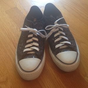Sparkly Black Sequined Converse