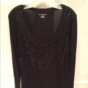DKNY long sleeve black top