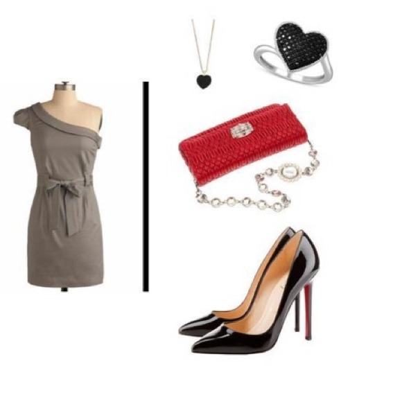 Grey one-shoulder Modcloth dress