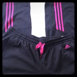 Adidas pants black and hot pink