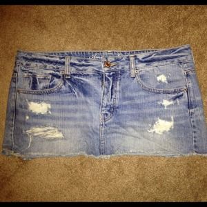 American Eagle Denim Skirt & Windsor Watch