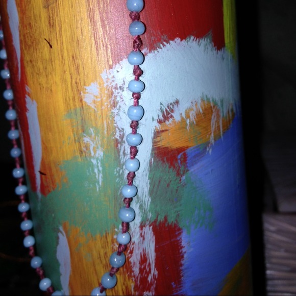 Blue Knotted & Beaded Necklace