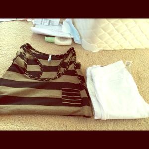 Size medium shirt and size three jeans