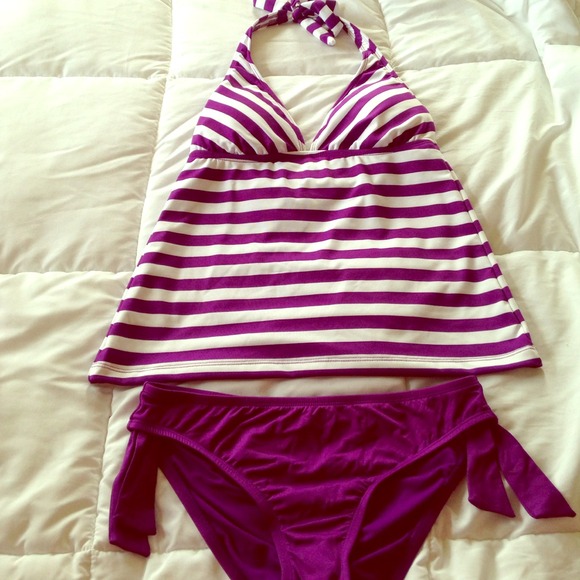 NWT Mossimo Purple & White Swimsuit