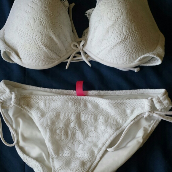 Victorias secret white lace swimsuit