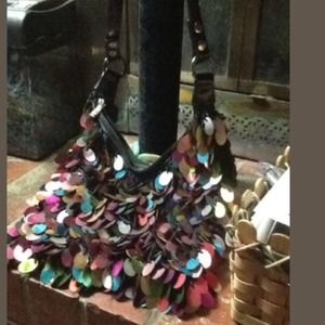 Fun large sequin bag never used