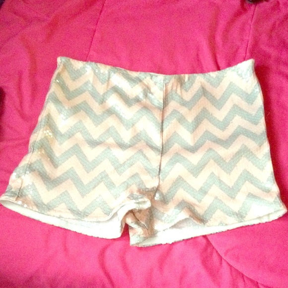 High waisted sequined shorts