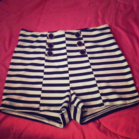 High waisted sailor shorts