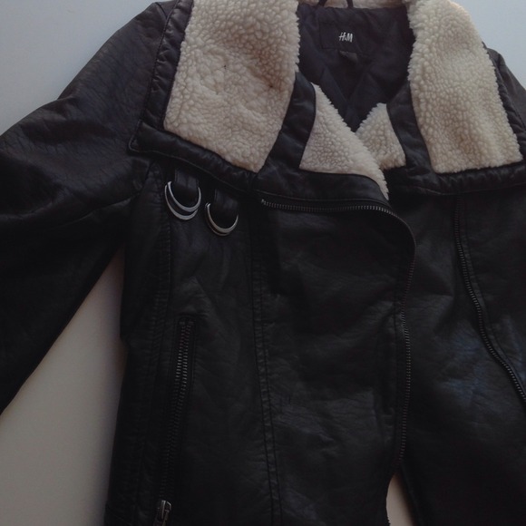 H&M Aviator Style Faux Leather Jacket - Picture 3 of 4
