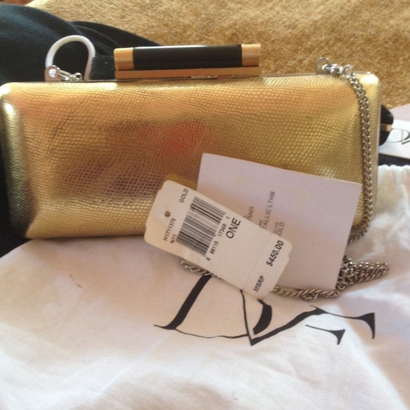Gold metallic clutch  evening bag