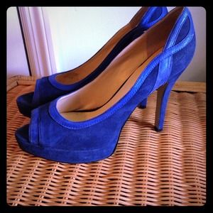 Blue suede heels-lowest price