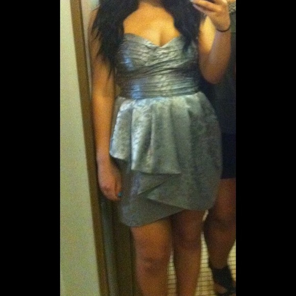 Grey Strapless Dress