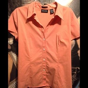 Coral Pink Button Up Blouse👚