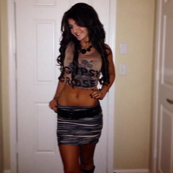 Free People™ Body-con Mauve Black Beige Skirt S - Picture 4 of 4