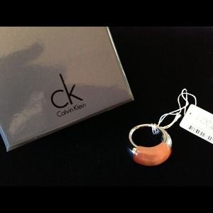 Calvin Klein Dark Peach Onyx Stone Women's Ring