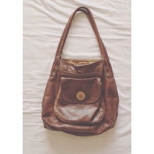 Brown Leatherette Tote
