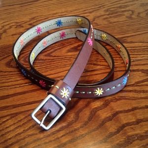 Leather belt - dark brown
