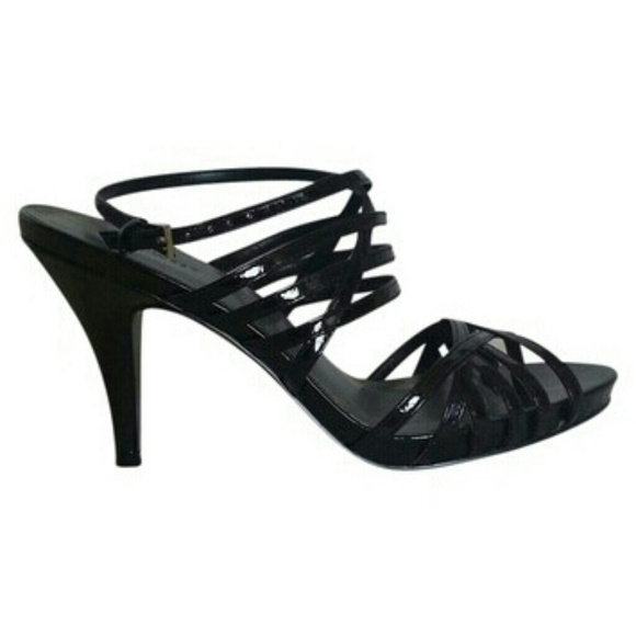 Nine West black strappy heels