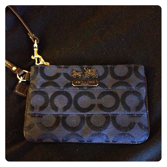 Navy Blue Coach Wristlet
