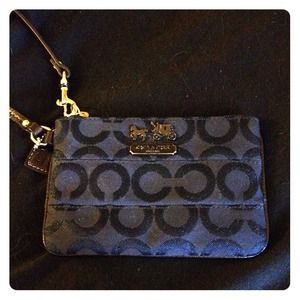 Navy Blue Coach Wristlet