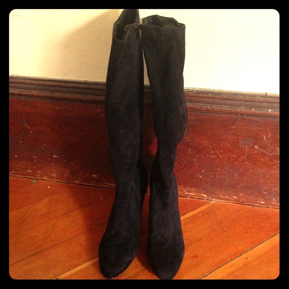 Ann Taylor high heel boots, suede look - Picture 1 of 2