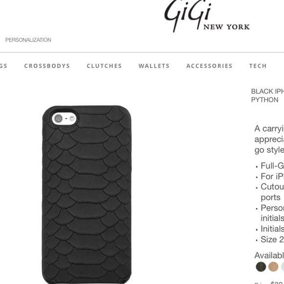 Gigi New York iPhone 5/5s black phone case