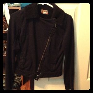 Black cotton crop jacket