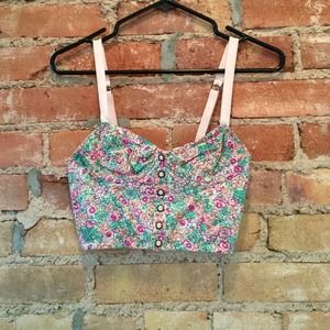 Floral bustier crop