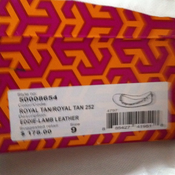 New TORY BURCH Eddie Flats, Tan - Picture 4 of 4