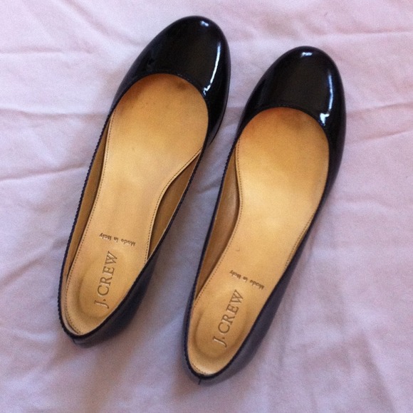 J.Crew black patent leather ballet flats