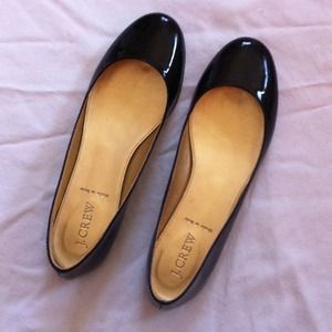 J.Crew black patent leather ballet flats