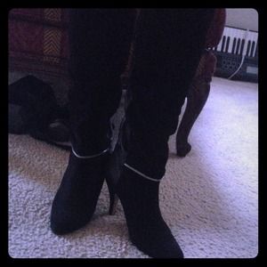 Over the knee black boots