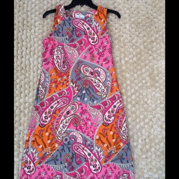 Dress - pink-orange-gray
