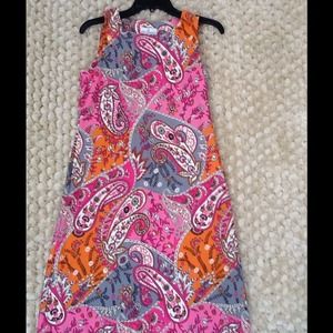 Dress - pink-orange-gray