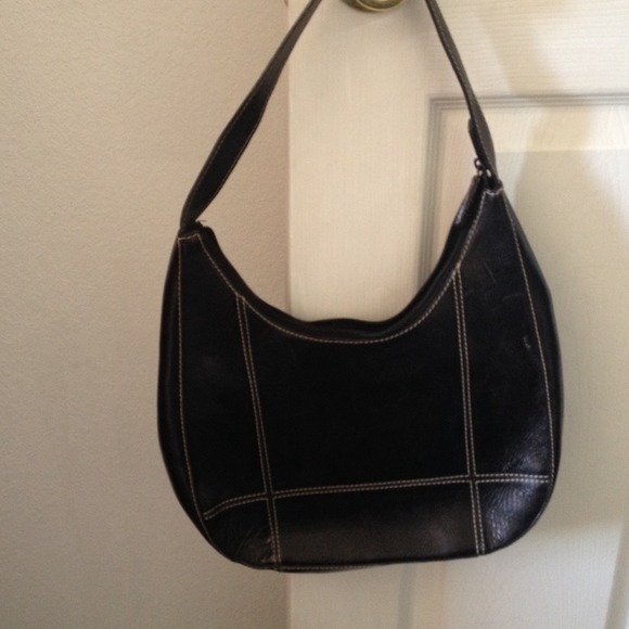 Black with white stitching medium bag...REDUCED