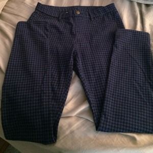 Blue and black checkered jeggings