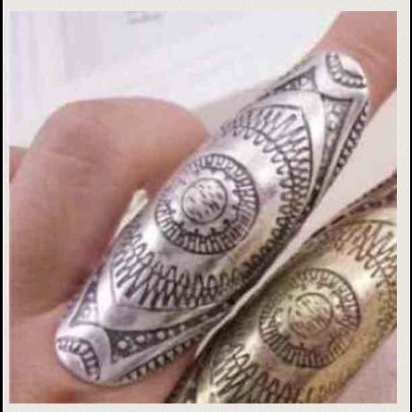 New silver full finger ring