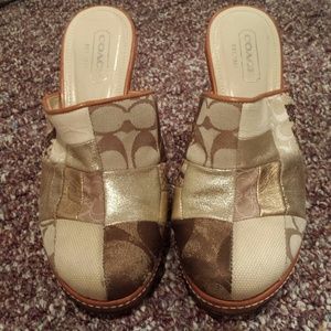 Coach patchwork clogs