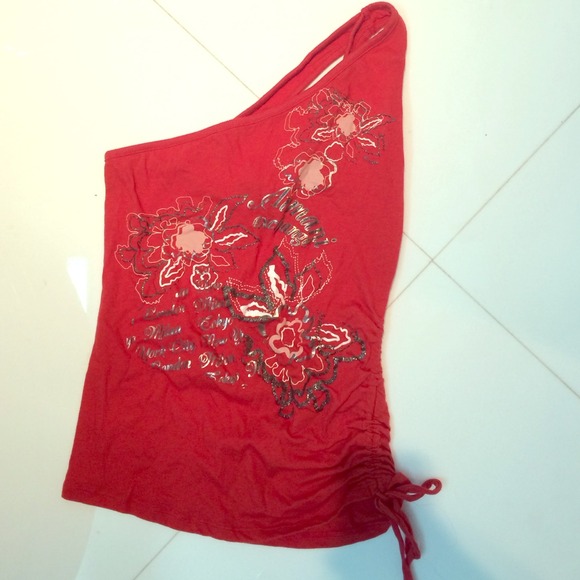 Armani Exchange One-Shoulder Shirt