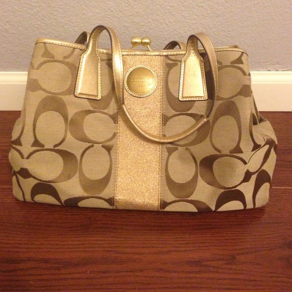 Gold Coach handbag