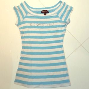 Bebe Blue Striped Top