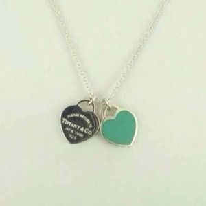 Authentic Tiffany double heart necklace