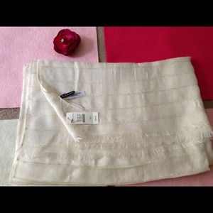 Talbots cream and gold stripe scarf.  Brand new...
