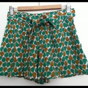 Anthropologie Pear Printed Shorts