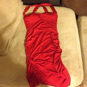 Only been worn once tight fitting red dress