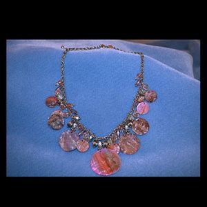 Coral colored reversible necklace