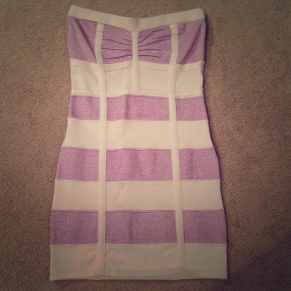 🚫Sold🚫 White & Purple Bandage Dress