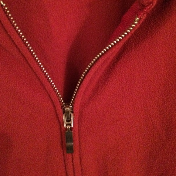 🔴LAST CHANCE tomato red fleece zip up w hood - Picture 3 of 3