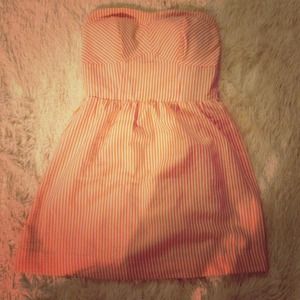 Orange strip Francesca's collection dress sz M