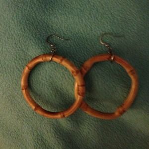 Bamboo hoop earrings